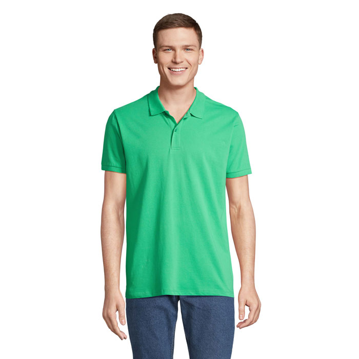 Polo homme coton bio personnalisé 170g - PLANET Vert printemps